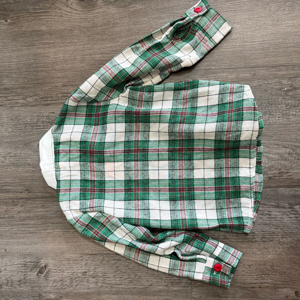 Marie Nicole Green Holiday Plaid Button Down Shirt - Picture 6 of 6
